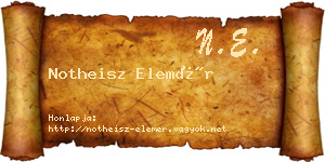 Notheisz Elemér névjegykártya